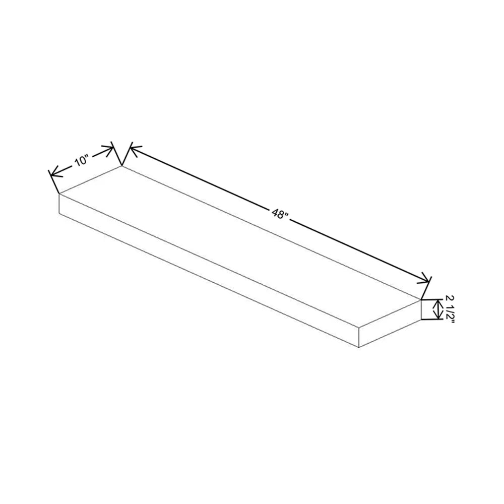 Fabuwood Ovela Tuscany Rosales 2 48" W x 2 1/2" H x 10" D White Matte Floating Shelf with LED