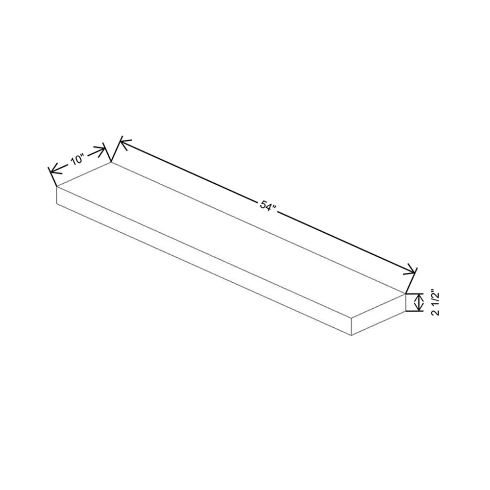 Fabuwood Ovela Tuscany Como Ash 2 54" W x 2 1/2" H x 10" D White Matte Floating Shelf with LED