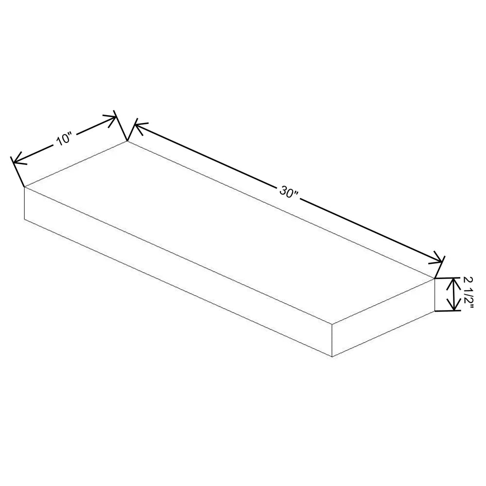 Fabuwood Allure Luna Natural Oak 30" W X 2 1/2" H X 10" D Timber Floating Shelf With LED