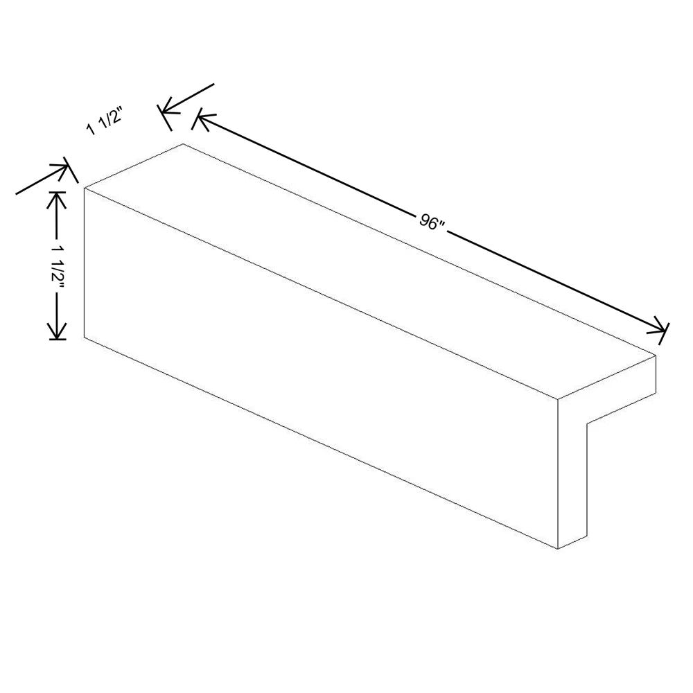 Fabuwood Illume Catalina Woodline 3 96" W X 1 1/2" H X 2" D Light Rail And Starter Molding