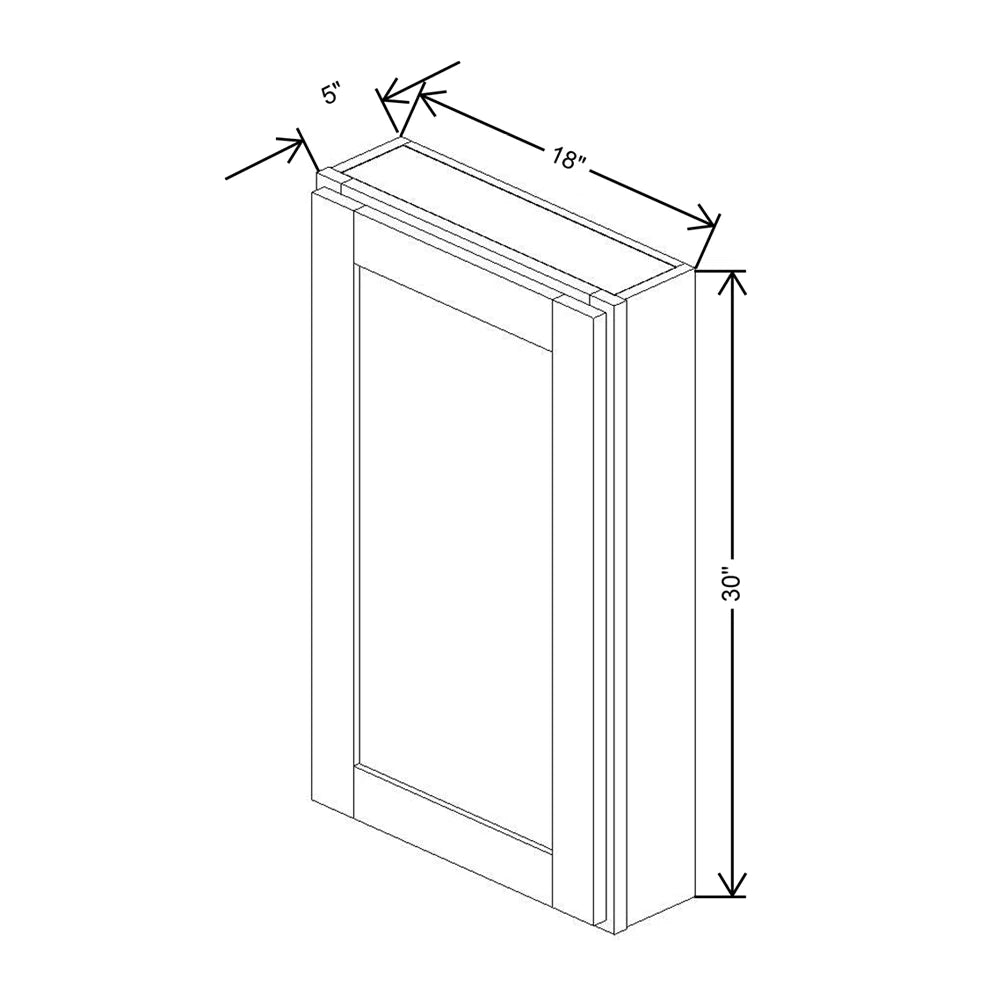 CNC Luxor White 18" W X 30" H Single Door Medicine Cabinet