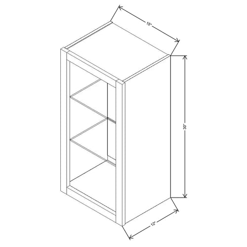Fabuwood Allure Echo Cloud White 15" W X 30" H X 12" D Wall No Door Cabinet