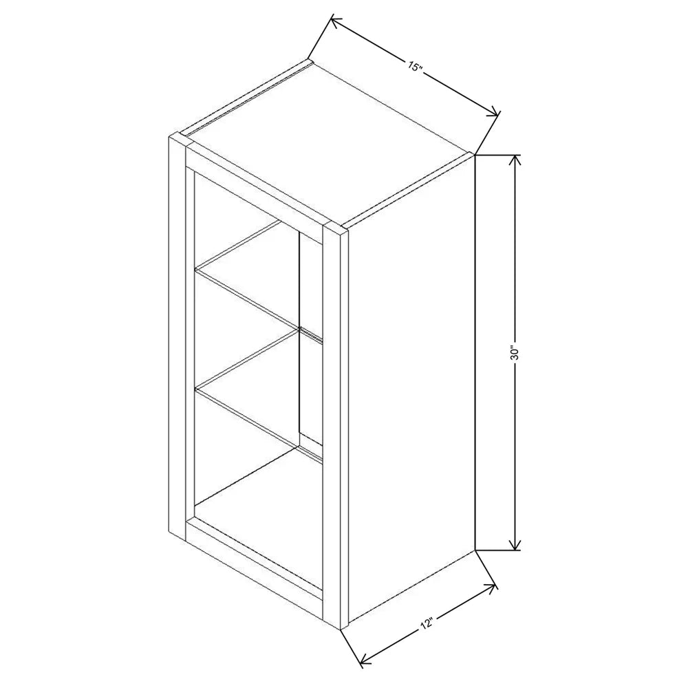 Fabuwood Allure Galaxy Seaside Pine 15" W X 30" H X 12" D Wall No Door Cabinet