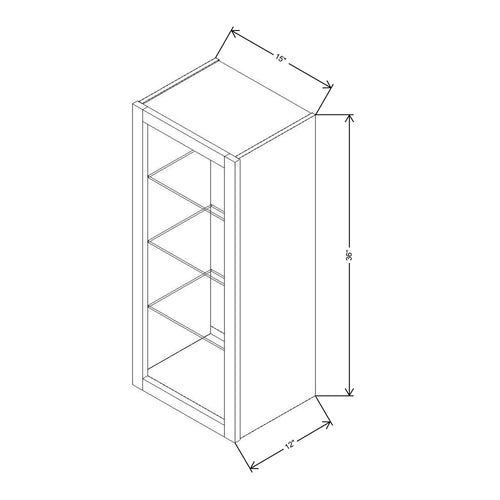 Fabuwood Allure Echo Cloud White 15" W X 36" H X 12" D Wall No Door Cabinet