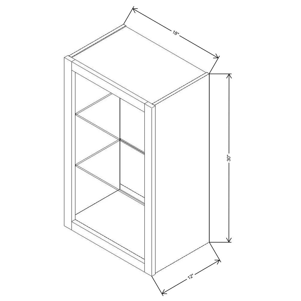 Fabuwood Allure Galaxy Cloud White 18" W X 30" H X 12" D Wall No Door Cabinet