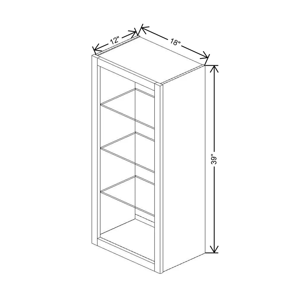 Fabuwood Allure Galaxy Cloud White 18" W X 39" H X 12" D Wall No Door Cabinet