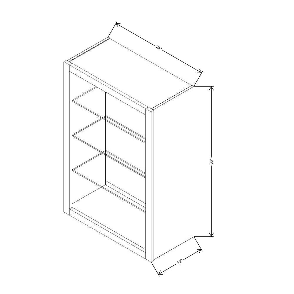 Fabuwood Allure Luxe Canyon Oak 24" W X 36" H X 12" D Wall No Door Cabinet