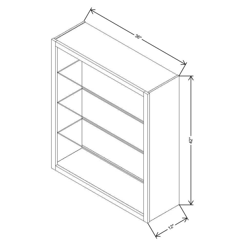Fabuwood Allure Galaxy Pitch Black 36" W X 42" H X 12" D Wall No Door Cabinet