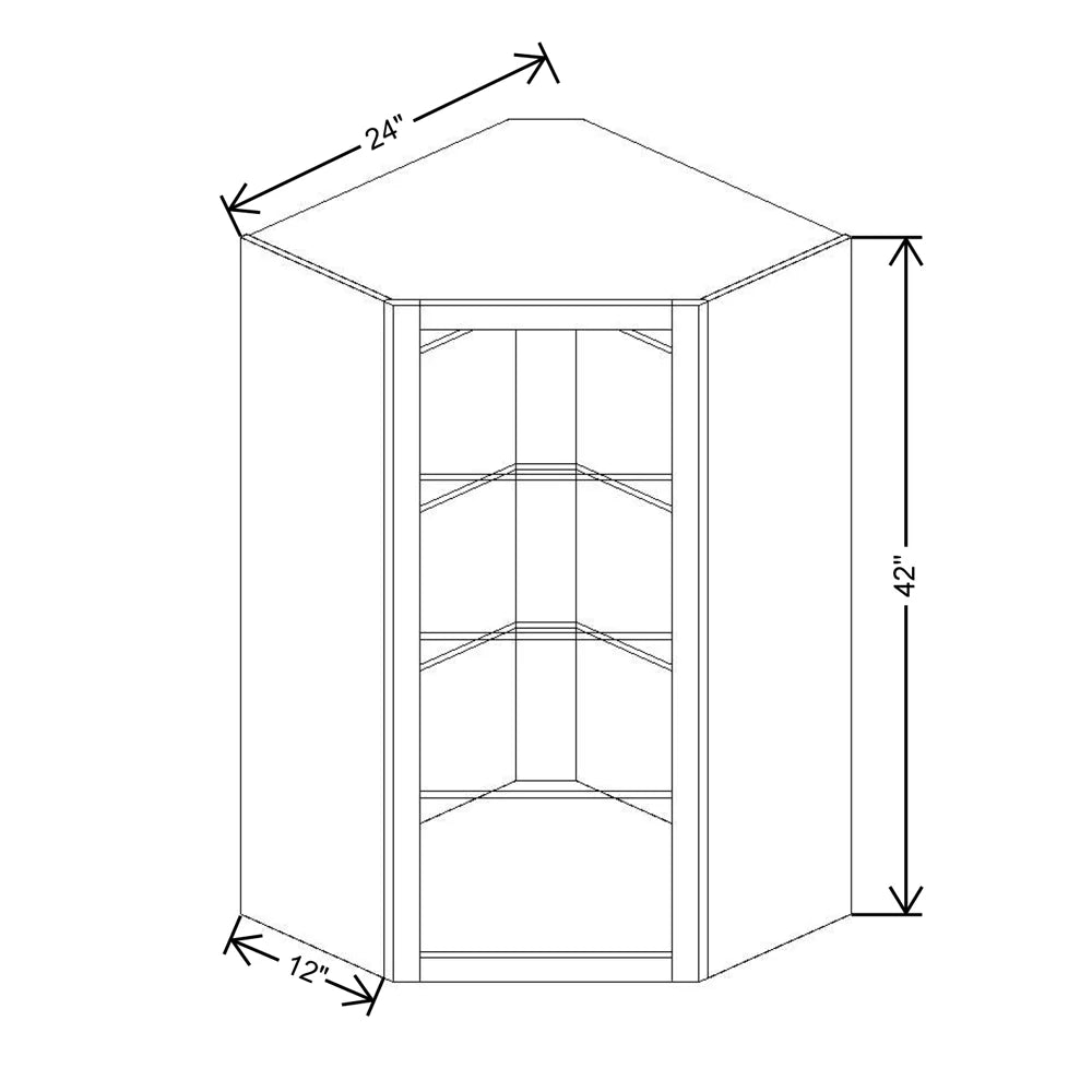 Fabuwood Allure Galaxy Graphite Black 24" W X 42" H X 12" D Wall Corner No Door Cabinet