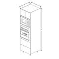 Fabuwood Illume Tuscany Como Ash 2 24" W x 84" H x 24" D Combo Oven W/2 Drawers Cabinet