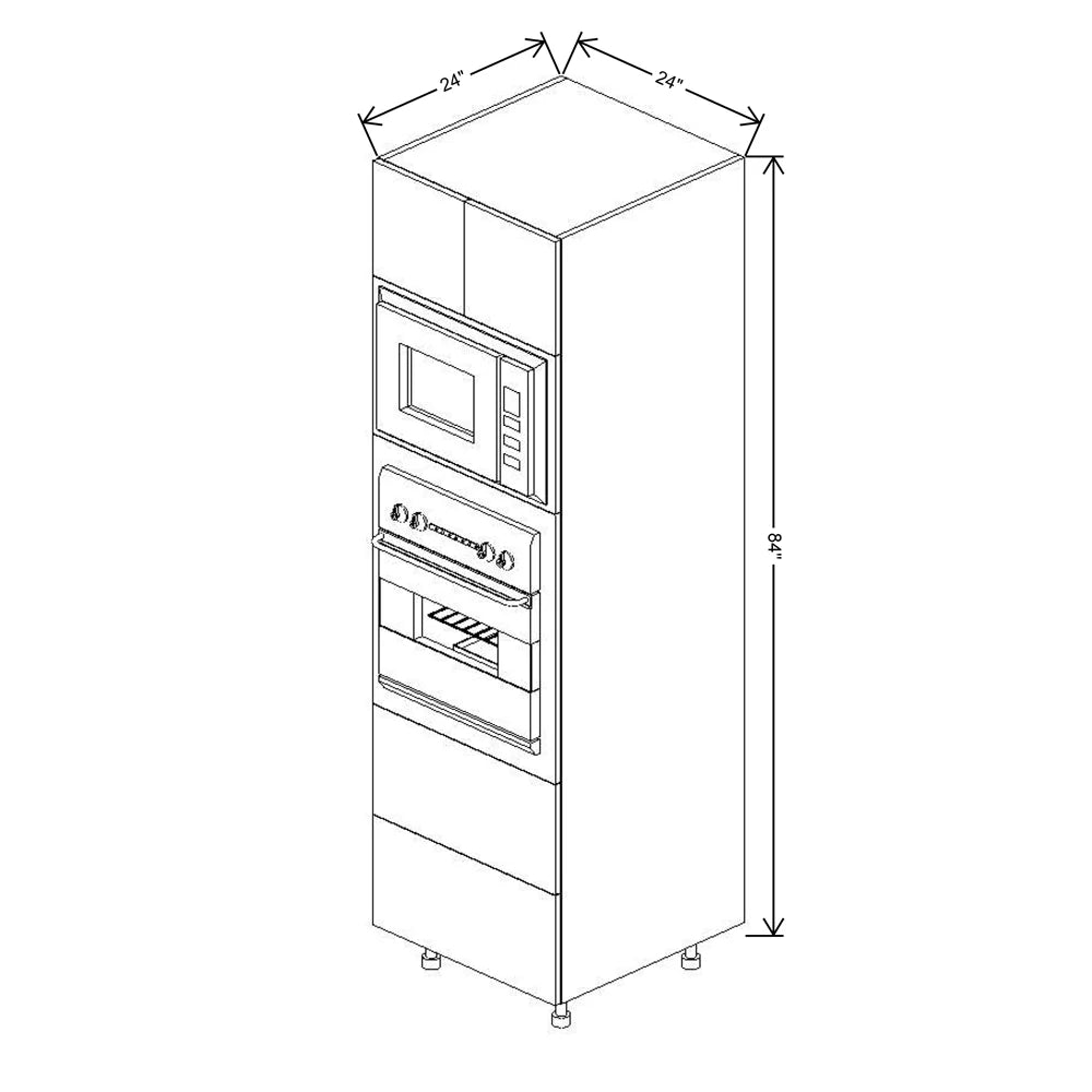 Fabuwood Ovela Catalina Woodline 4 24" W X 84" H X 24" D Combo Oven W/2 Drawers Cabinet