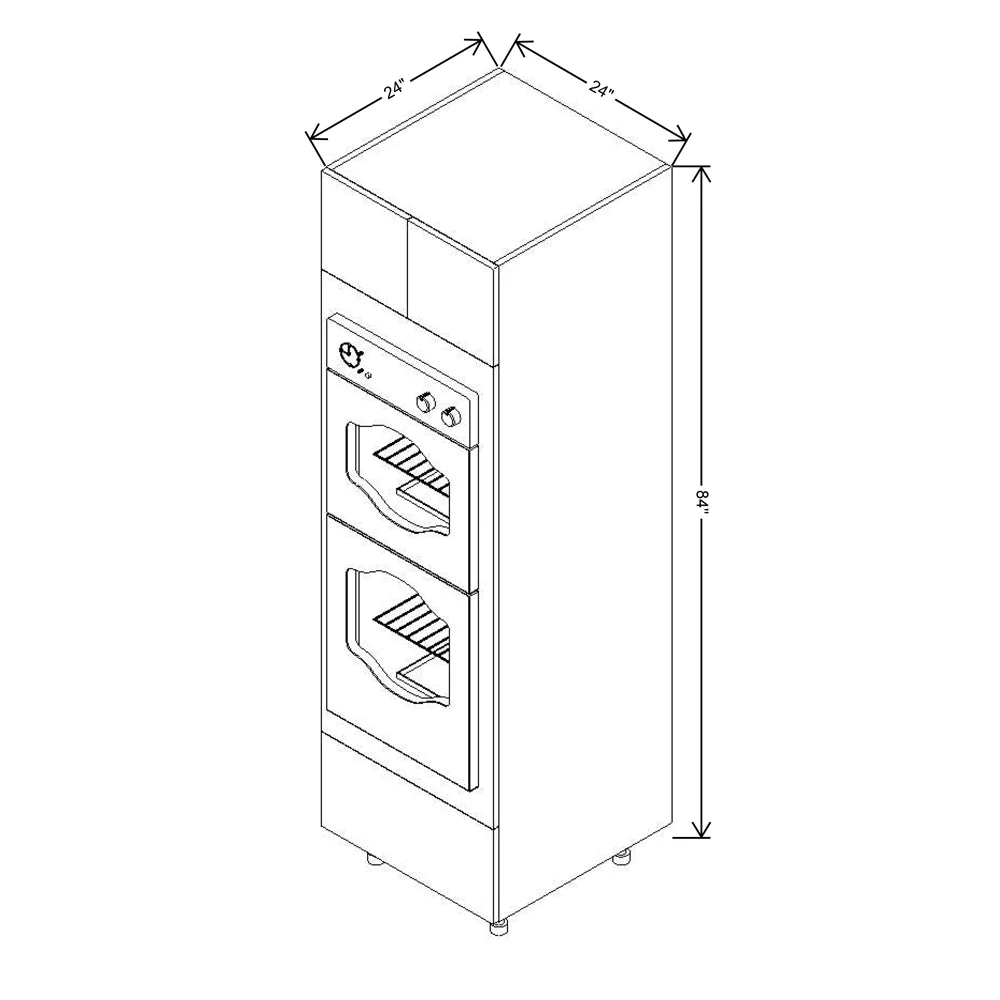 Fabuwood Ovela Catalina Verde Salvia 24" W X 84" H X 24" D Double Oven W/1 Drawer Cabinet