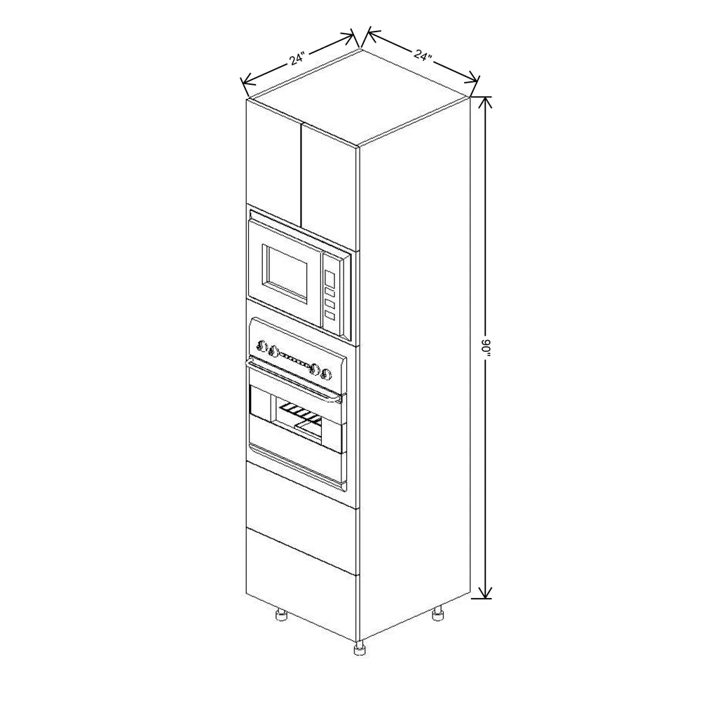 Fabuwood Ovela Catalina Azul Marino 24" W X 90" H X 24" D Combo Oven W/2 Drawers Cabinet