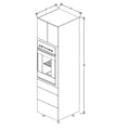 Fabuwood Illume Catalina Azul Marino 24" W X 90" H X 24" D Single Oven W/3 Drawers Cabinet