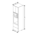 Fabuwood Illume Catalina Grigio Gloss 24" W x 96" H Combo Oven Cabinet w/ 2 Drawers on Bottom