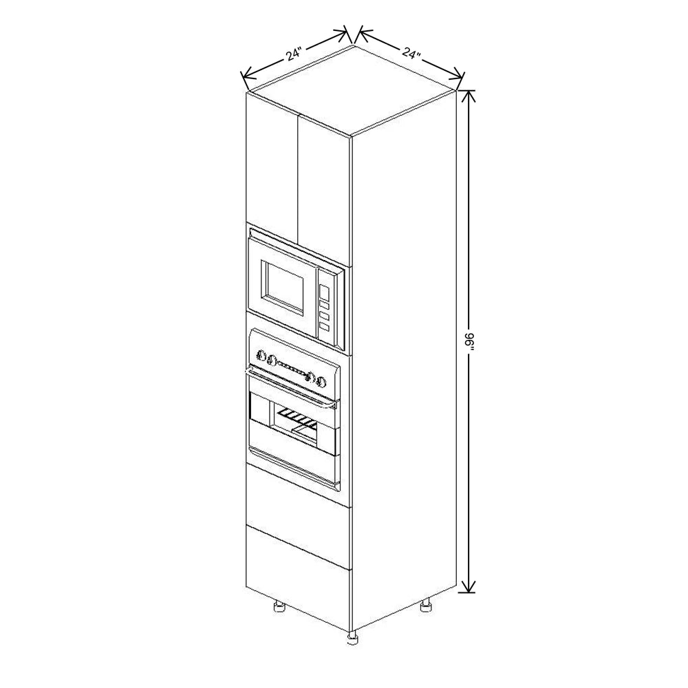 Fabuwood Ovela Catalina Woodline 3 24" W X 96" H X 24" D Combo Oven W/2 Drawers Cabinet