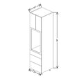Fabuwood Illume Catalina Cashmere Gloss 24" W x 96" H Single Oven Cabinet w/ 3 Drawers on the Bottom
