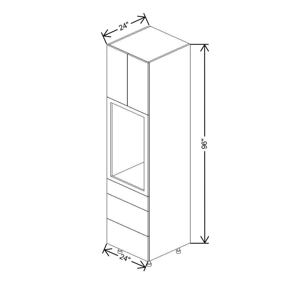 Fabuwood Ovela Catalina Woodline 4 24" W x 96" H Single Oven Cabinet w/ 3 Drawers on the Bottom