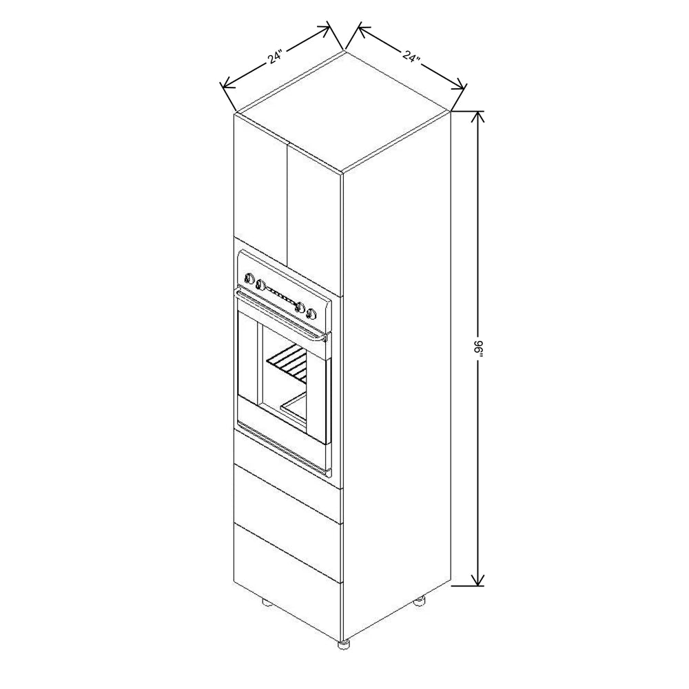 Fabuwood Ovela Catalina Verde Salvia 24" W X 96" H X 24" D Single Oven W/3 Drawers Cabinet