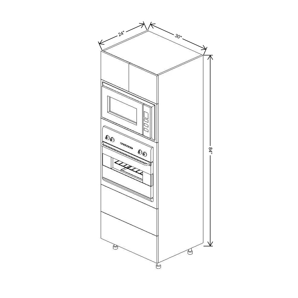 Fabuwood Ovela Catalina Woodline 4 30" W X 84" H X 24" D Combo Oven W/2 Drawers Cabinet