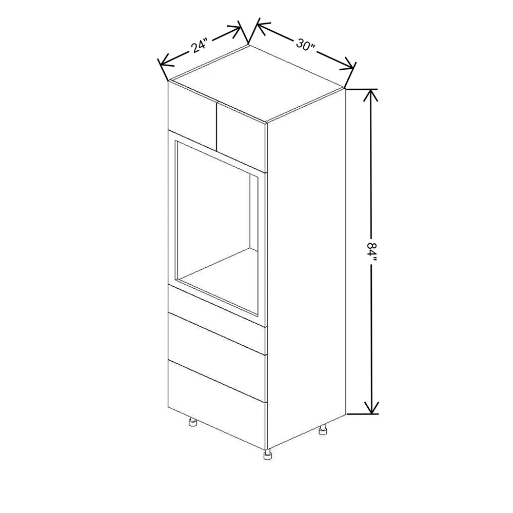Fabuwood Ovela Catalina Woodline 3 30" W x 84" H Single Oven Cabinet w/ 3 Drawers on the Bottom