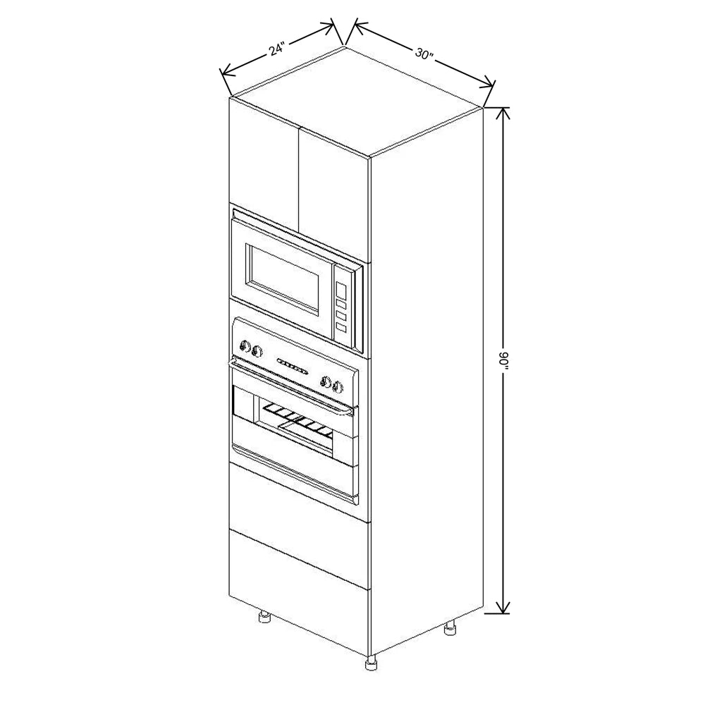 Fabuwood Ovela Catalina Woodline 4 30" W X 90" H X 24" D Combo Oven W/2 Drawers Cabinet