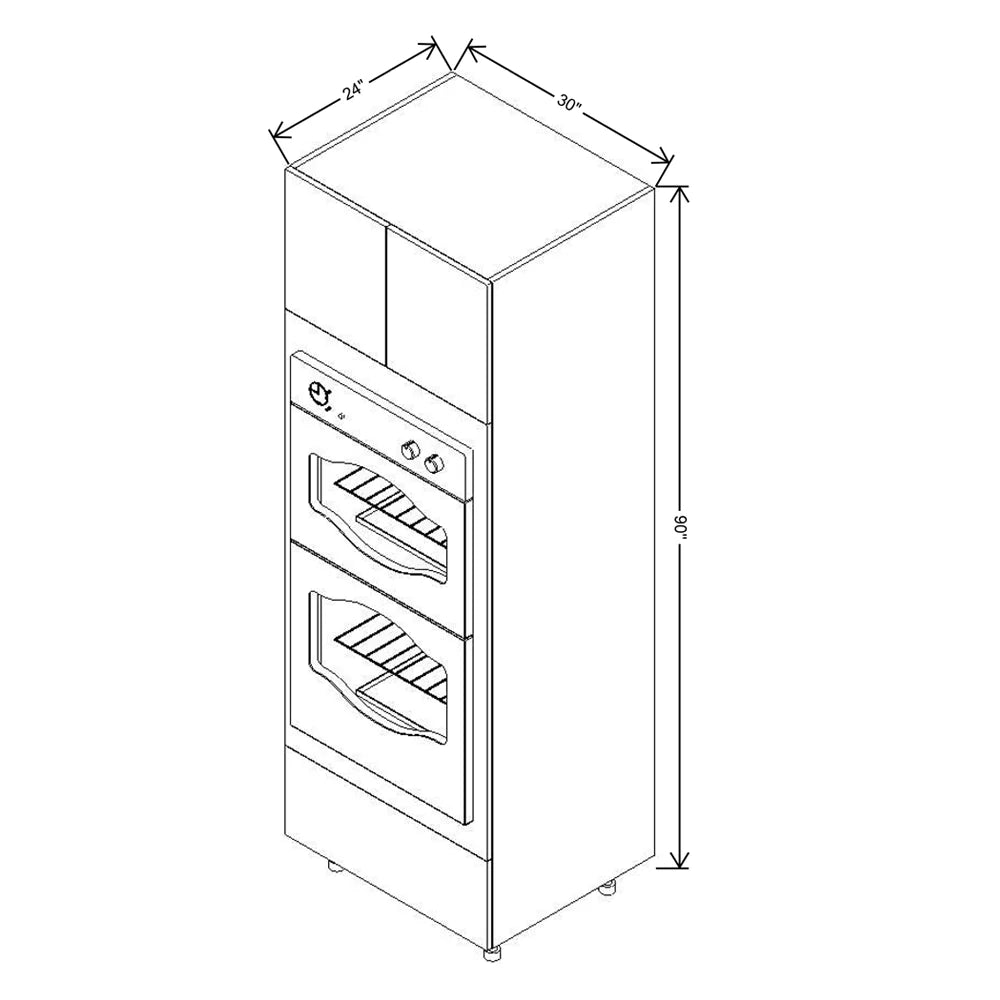 Fabuwood Ovela Catalina Woodline 4 30" W X 90" H X 24" D Double Oven W/1 Drawer Cabinet