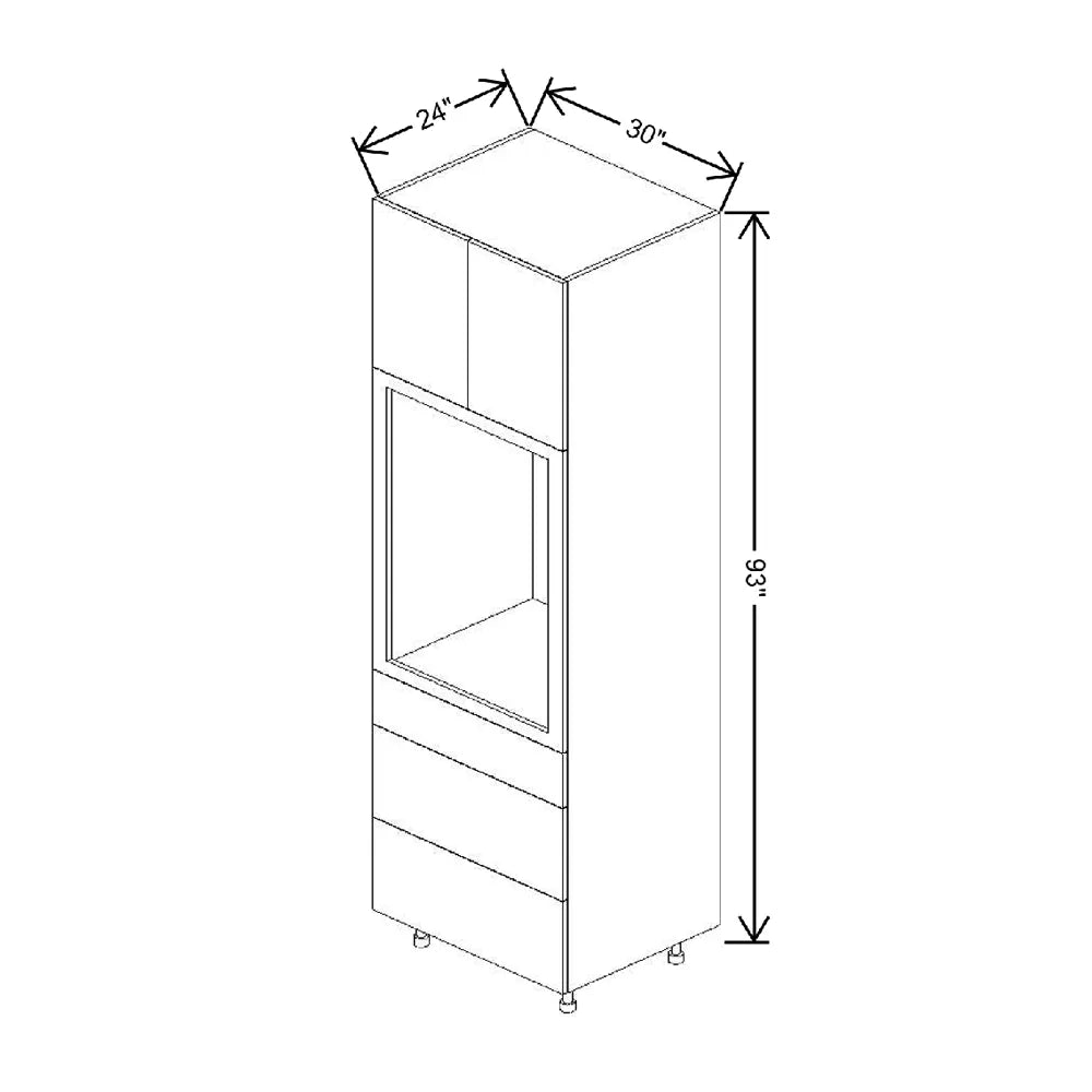 Fabuwood Ovela Catalina Rosales 3 30" W X 93" H Single Oven Cabinet W/ 3 Drawers on the Bottom