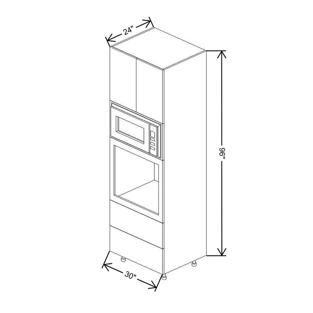 Fabuwood Ovela Tuscany Woodline 1 30" W x 96" H x 24" D Combo Oven W/2 Drawers Cabinet