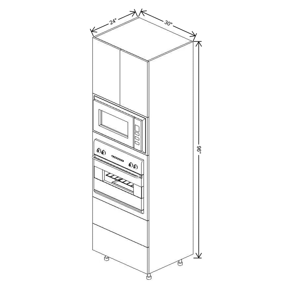 Fabuwood Ovela Catalina Verde Salvia 30" W X 96" H X 24" D Combo Oven W/2 Drawers Cabinet