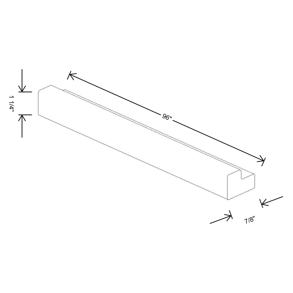 Fabuwood Allure Fusion Graphite Black 96" W X 7/8" H X 1 1/4" D Outside Molding