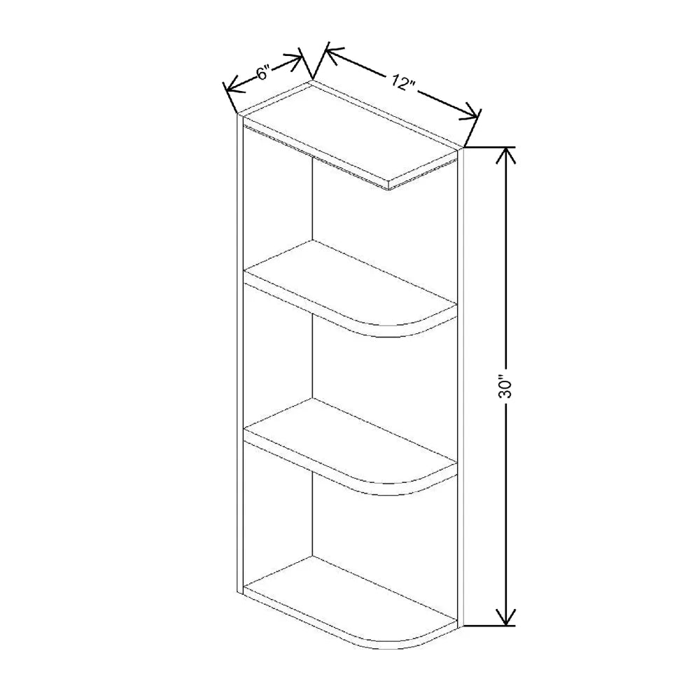 Fabuwood Quest Metro Frost 06" W X 30" H X 12" D Wall Open Left End Cabinet