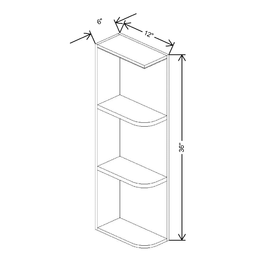 Fabuwood Quest Discovery Frost 06" W X 36" H X 12" D Wall Open Left End Cabinet