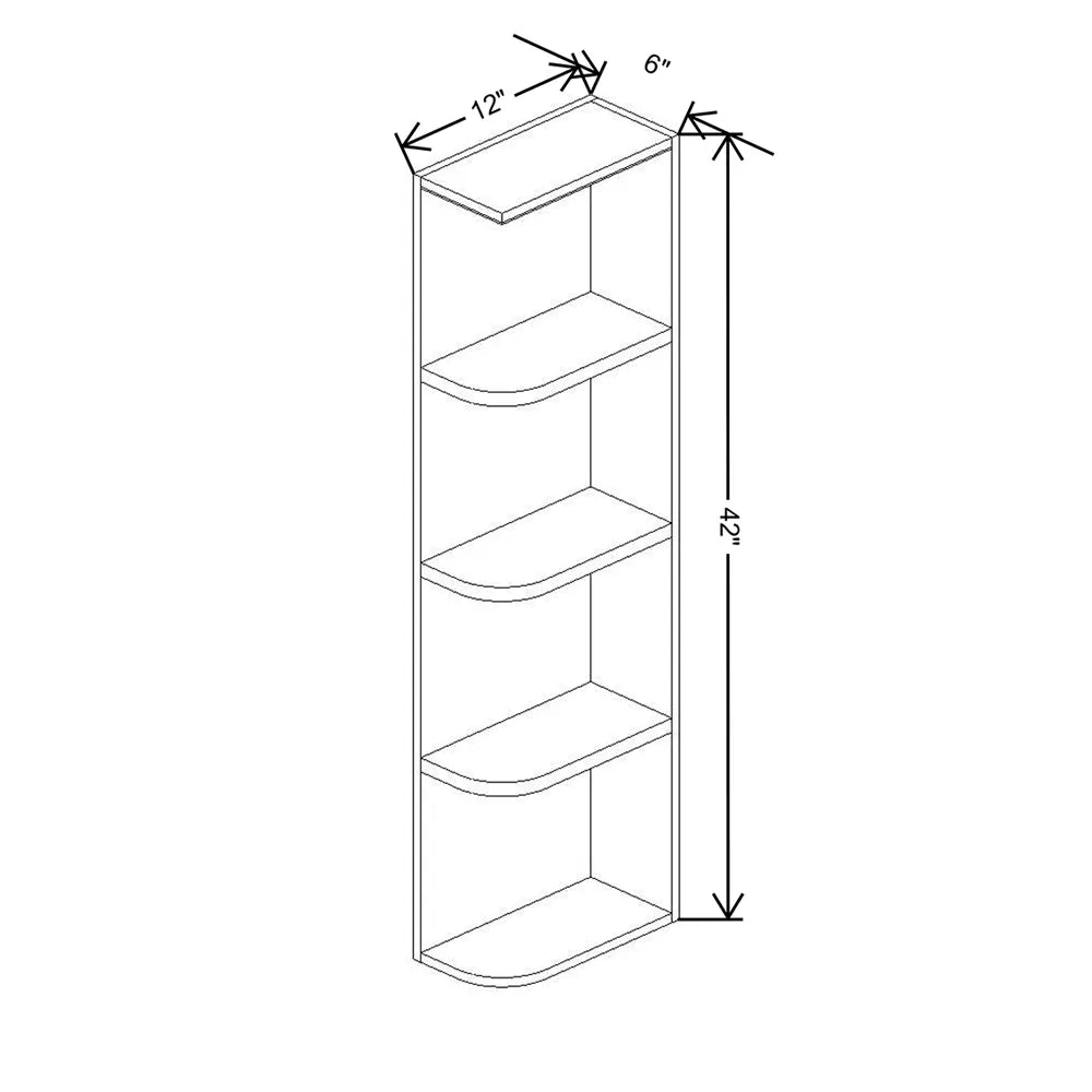 Fabuwood Allure Luna Kona 06" W X 42" H X 12" D Wall Open Right End Cabinet
