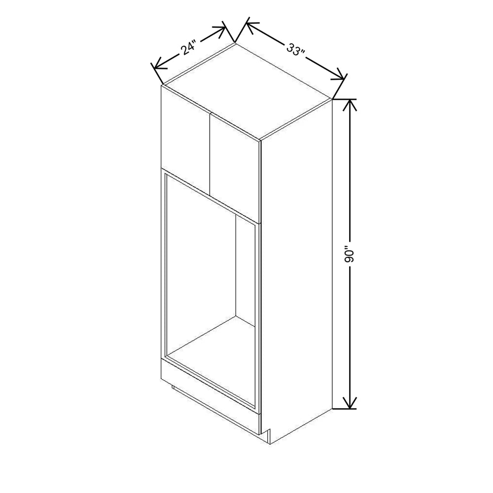 CNC Classic Broadway Chestnut 33" W X 90" H Double Oven Cabinet