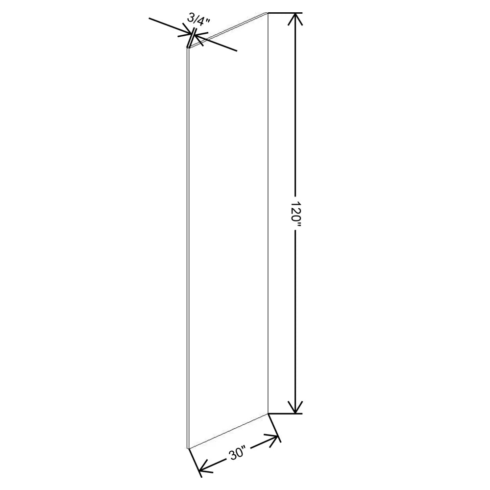 Fabuwood Allure Galaxy Nickel 3/4" W X 120" H X 30" D Refrigerator End Panel
