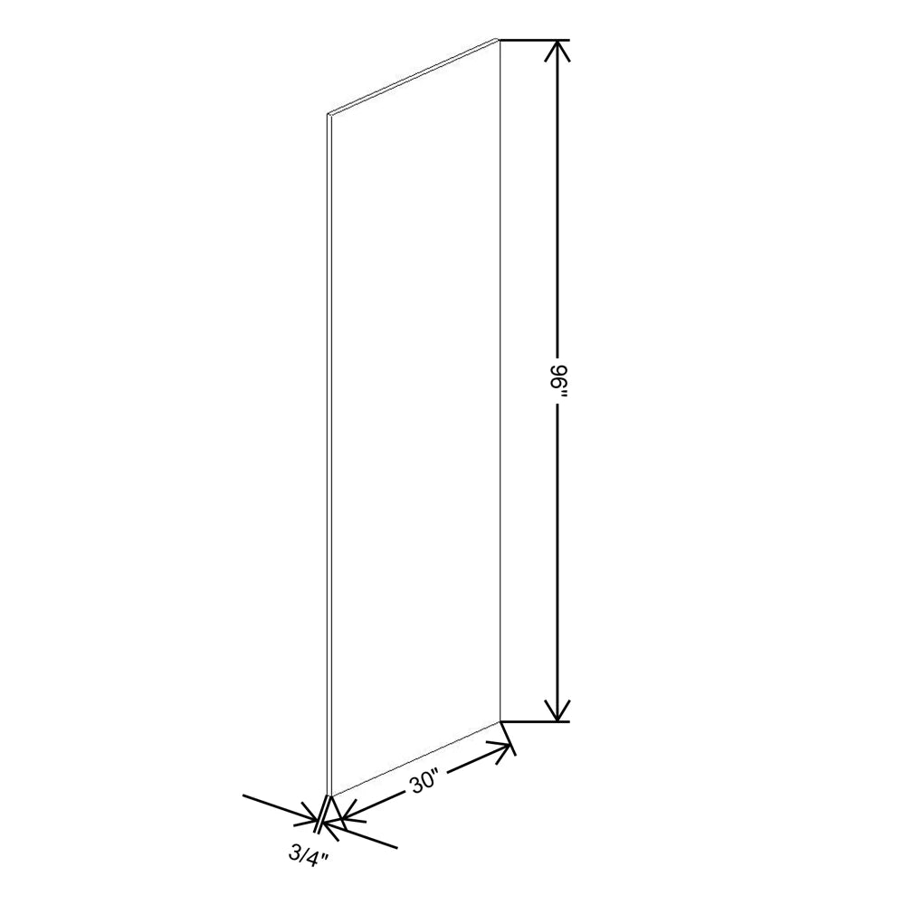 Fabuwood Allure Luxe Frost 3/4" W X 96" H X 30" D Refrigerator End Panel