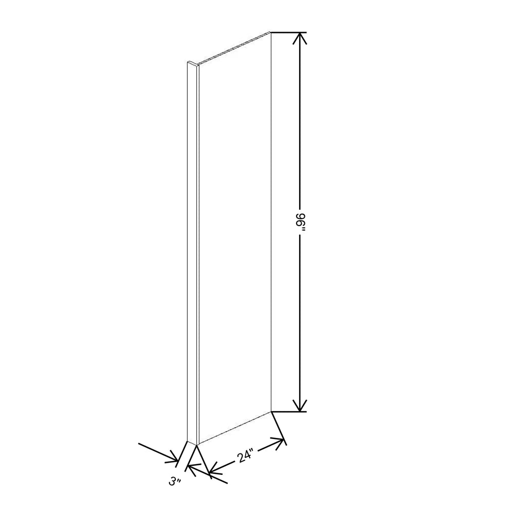 Fabuwood Allure Galaxy Frost 3" W X 96" H X 24" D Refrigerator End Panel