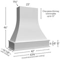 Fabuwood Allure Luna Dove 43 3/4" W X 46" H X 19 7/8" D Curved Artisan Hood