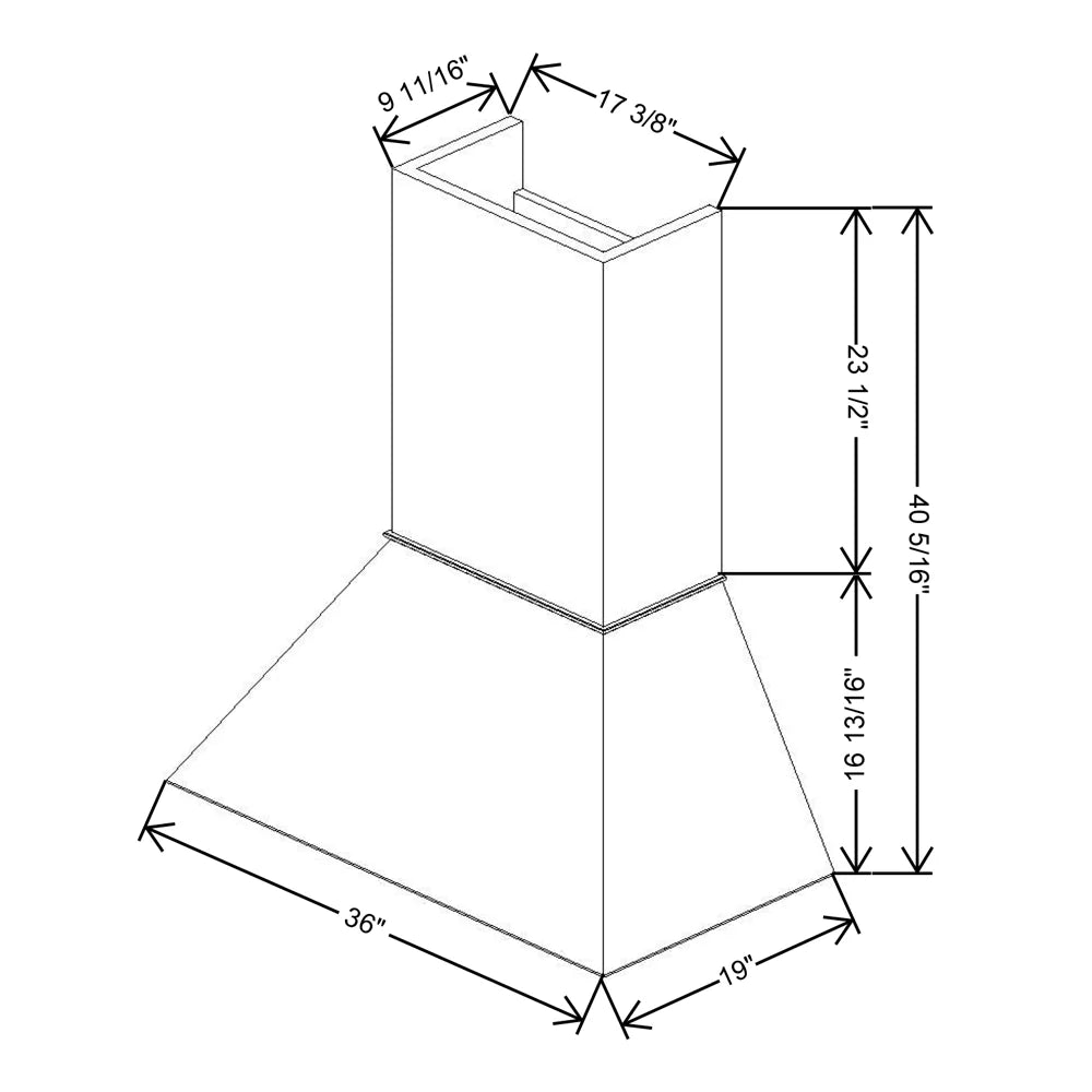 Fabuwood Allure Nexus Frost 36" W X 40 5/16" H X 19" D Timber Euro Hood