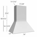 Fabuwood Allure Galaxy Dove 36" W X 40 5/16" H X 19" D Euro Hood