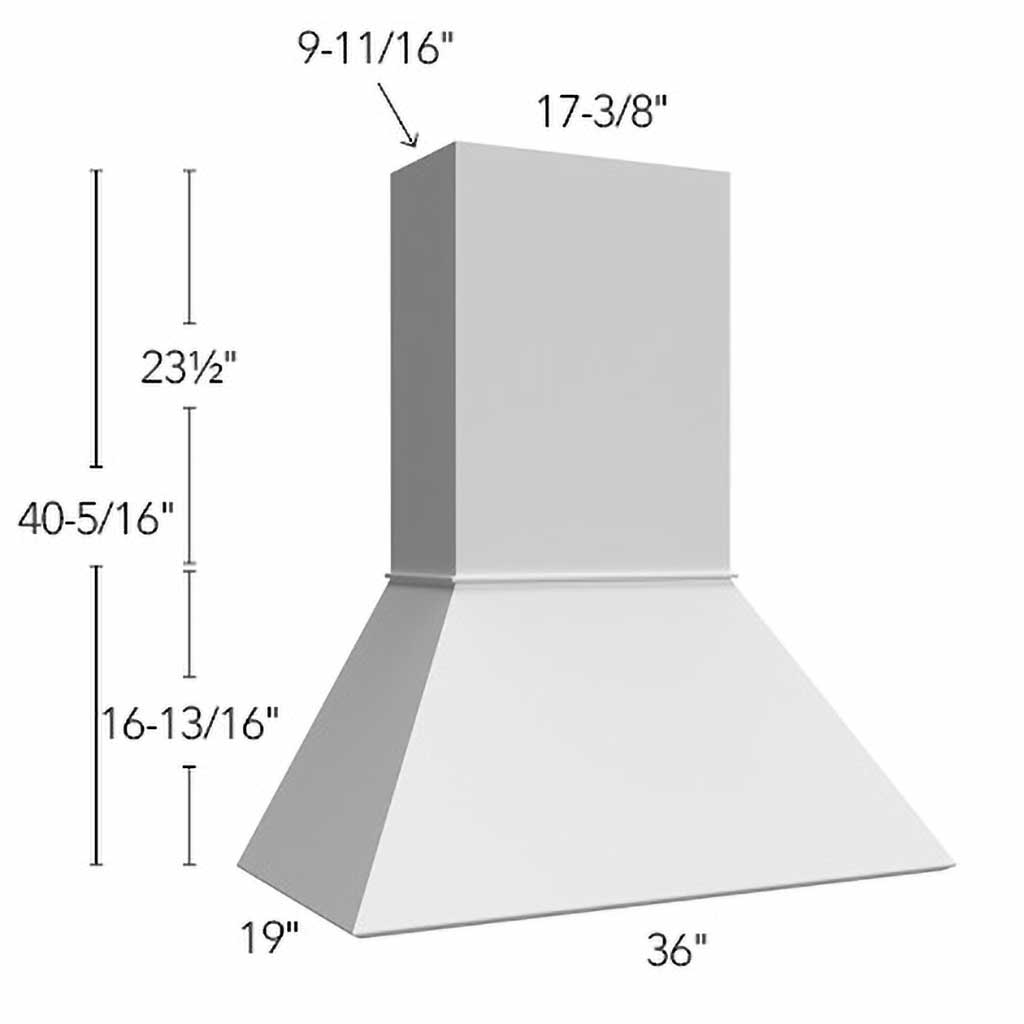 Fabuwood Allure Galaxy Dove 36" W X 40 5/16" H X 19" D Euro Hood