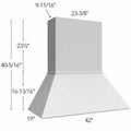 Fabuwood Allure Galaxy Linen 42" W X 40 5/16" H X 19" D Euro Hood