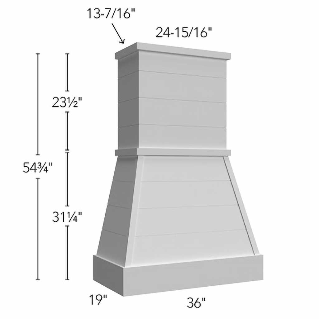 Fabuwood Allure Galaxy Linen 36" W X 54 3/4" H X 19" D Farmhouse Hood
