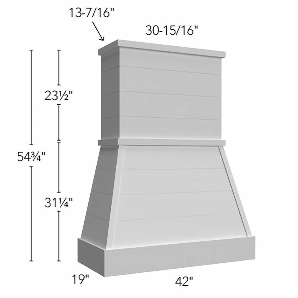 Fabuwood Allure Luxe Canyon Oak 42" W X 54 3/4" H X 19" D Farmhouse Hood