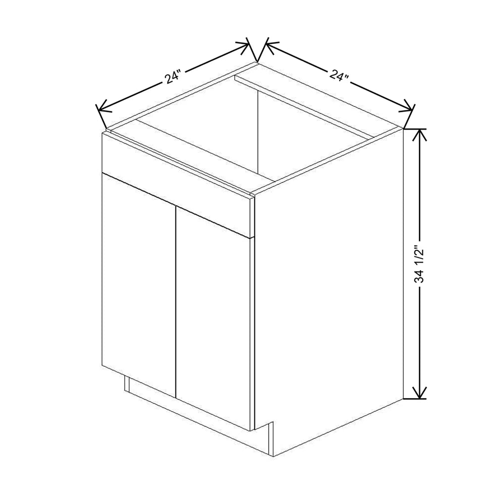 CNC Concord Richmond White 24" W 1 Drawer Front Double Door Sink Base Cabinet