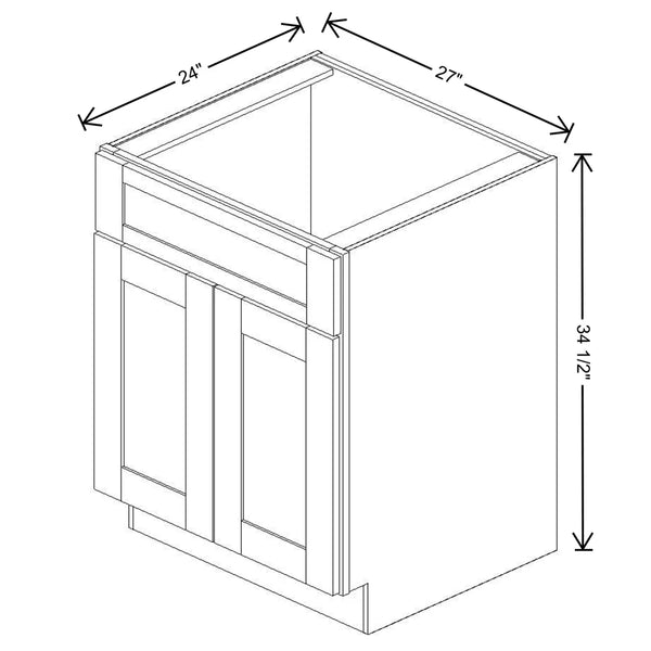Fabuwood Value Premium Hallmark Frost 27" W X 34 1/2" H X 24" D Double Door Sink Base Cabinet
