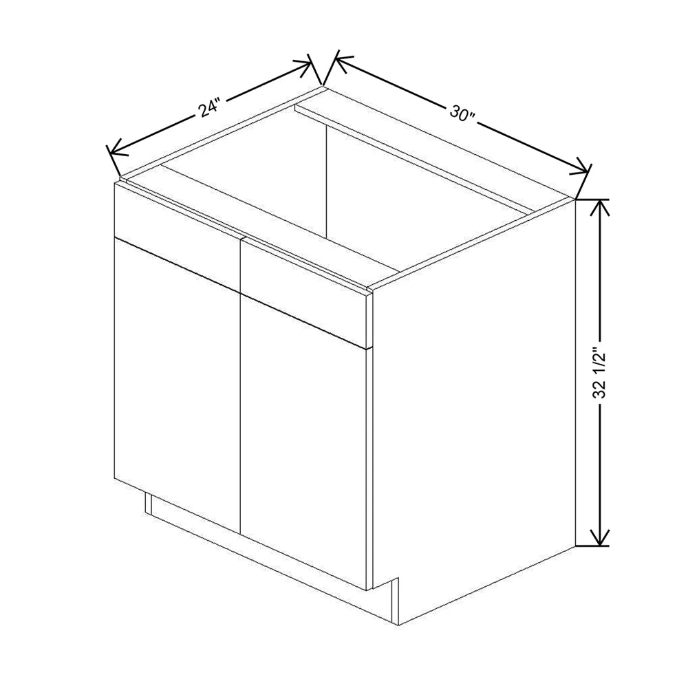 CNC Luxor 5-Piece White 30" W Double Door Removable Sink Base Cabinet