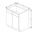 CNC Concord Elegant White 30" W 2 Drawer Front Double Door Sink Base Cabinet
