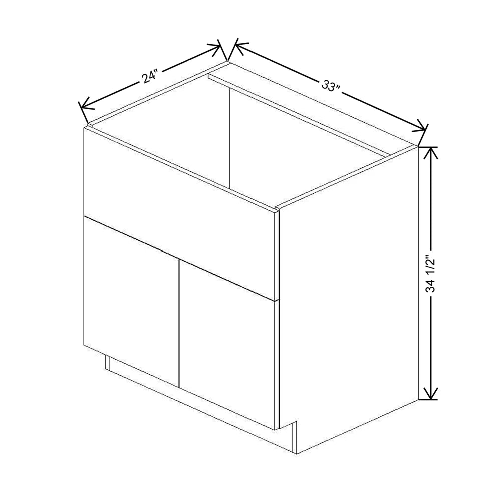 CNC Concord Richmond White 33" W Double Door Farm Sink Base Cabinet